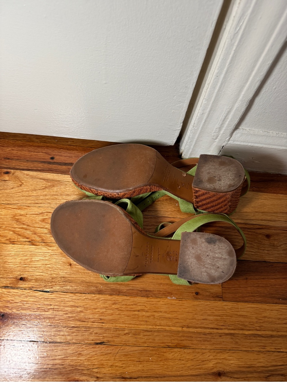 Sezane Green Suede Sandals - 39 (8) - Picture 4 of 10